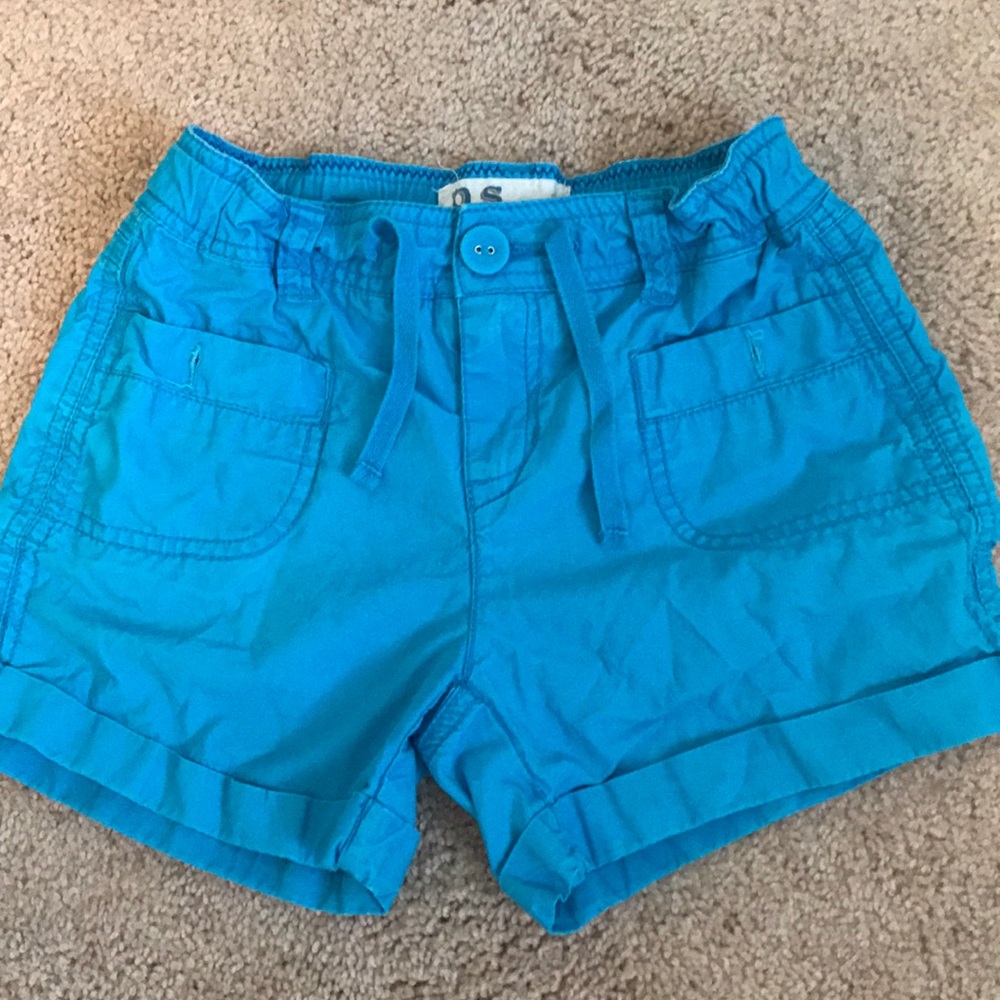 Turquoise shorts with pockets, size 8